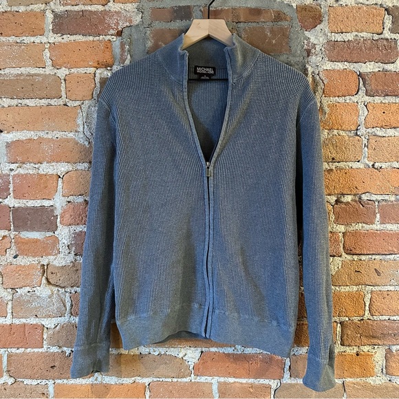 Mens Michael Kors Zip Up Sweater Small Gray - Picture 10 of 10